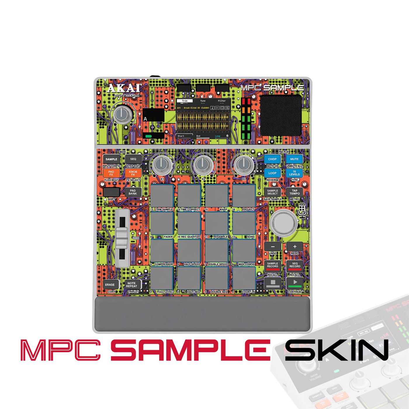 toxic carnival vinyl skin for Akai MPC Sample