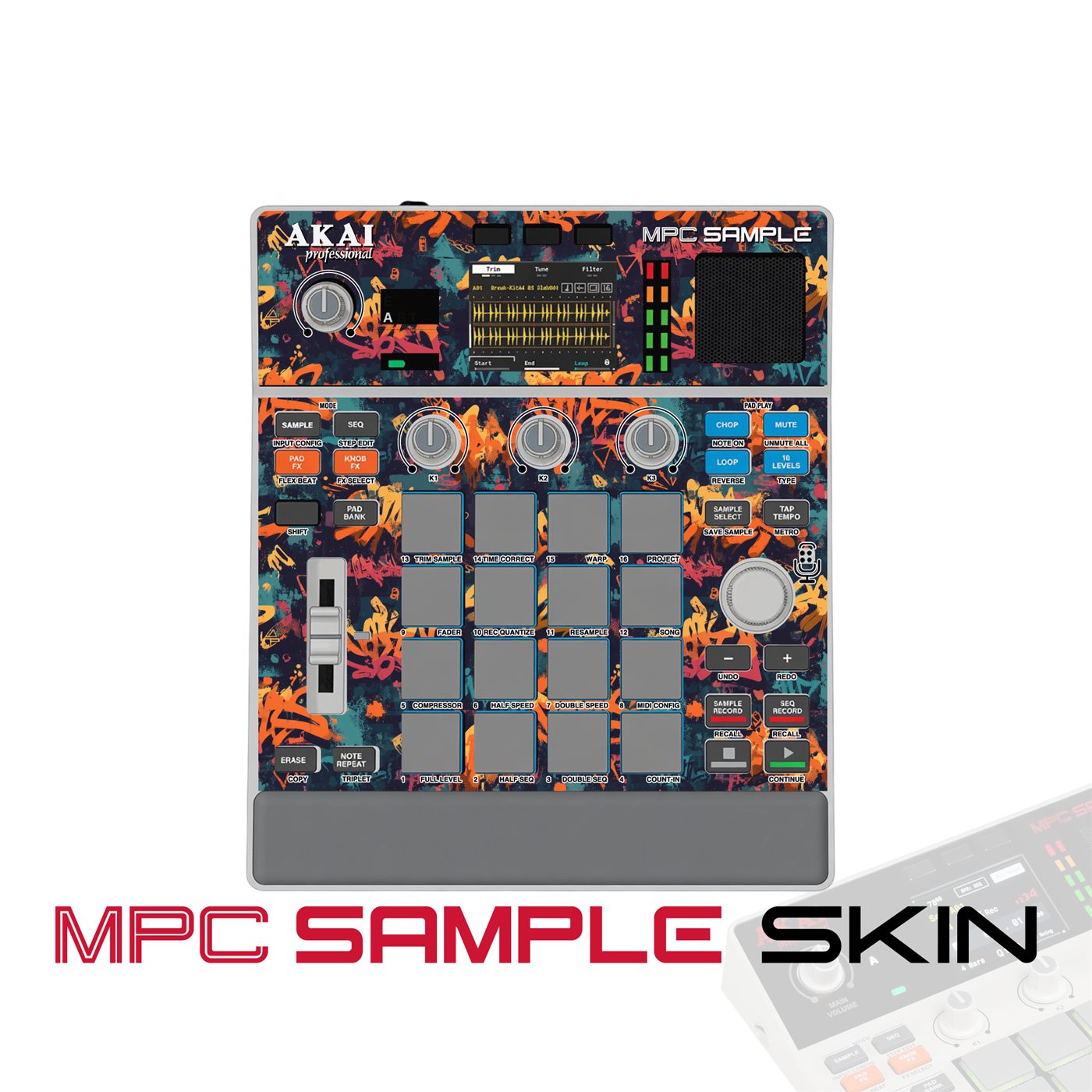 Urban Sunset Splash vinyl skin for Akai MPC Sample
