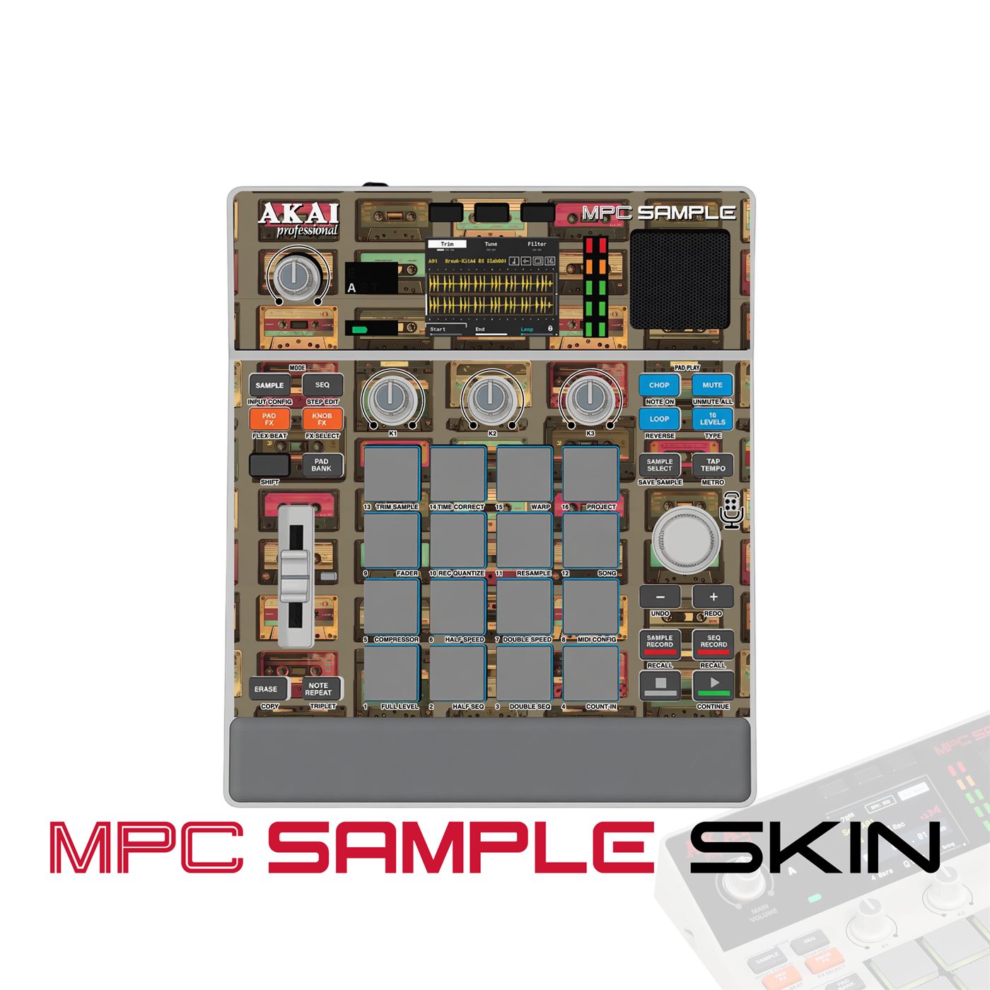 Vintage Tape Archive vinyl skin for Akai MPC Sample