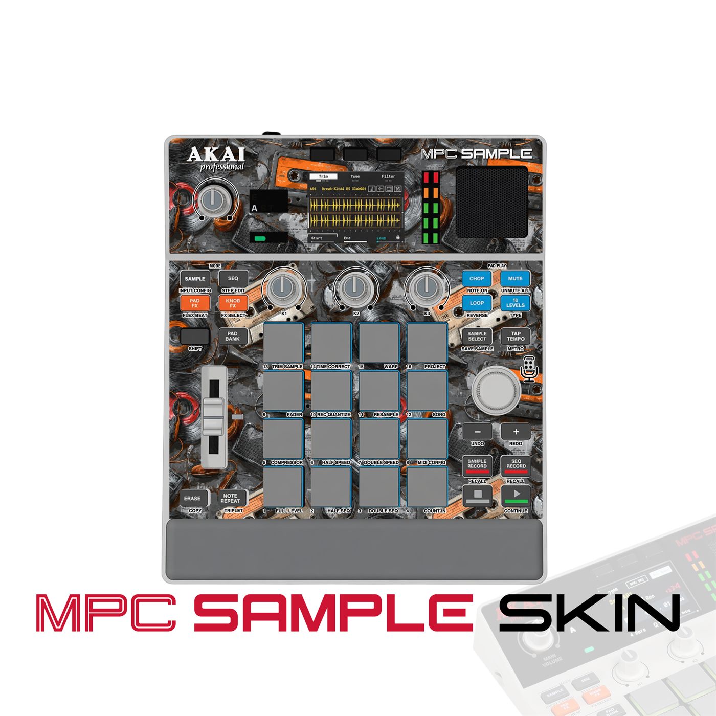 Vinyl Tape Machine vinyl skin for Akai MPC Sample