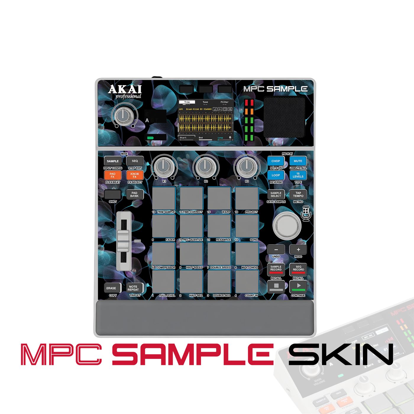 Violet Flow vinyl skin for Akai MPC Sample