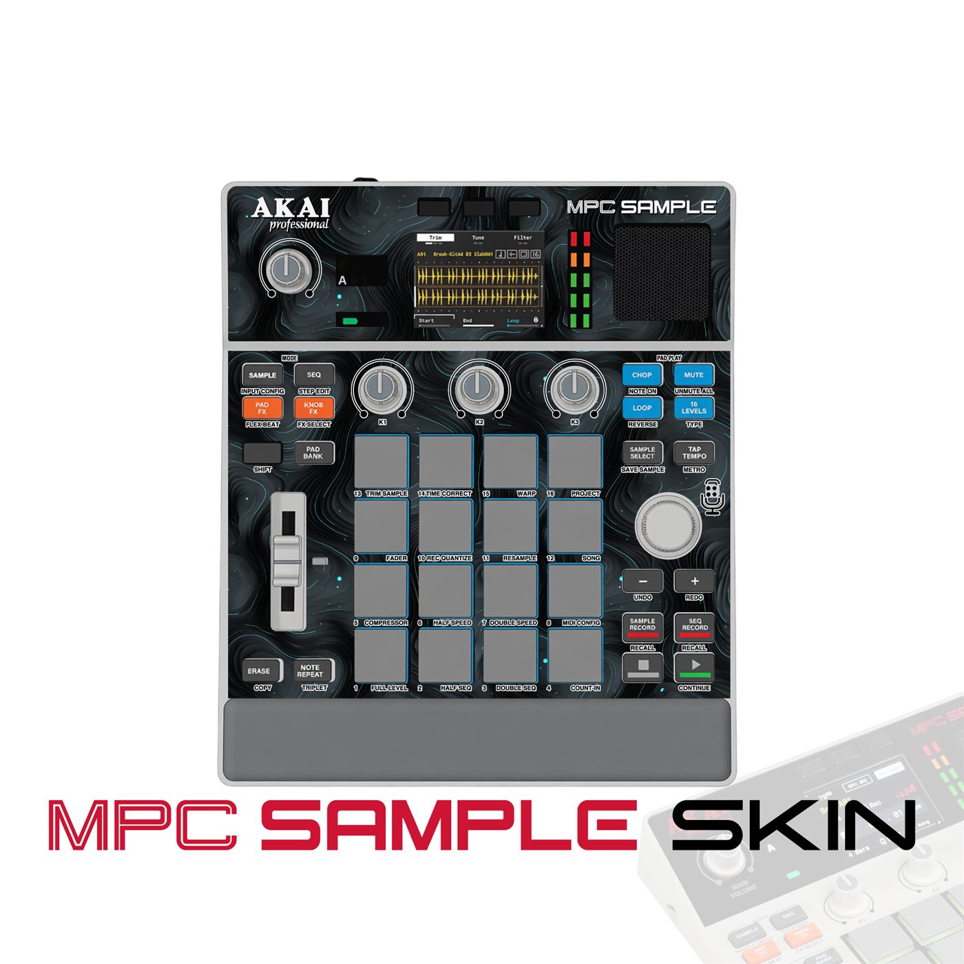 Void Swirl vinyl skin for Akai MPC Sample