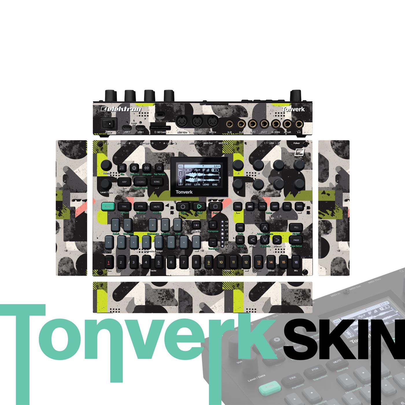 90s Abstract Retro vinyl skin for Elektron Tonverk
