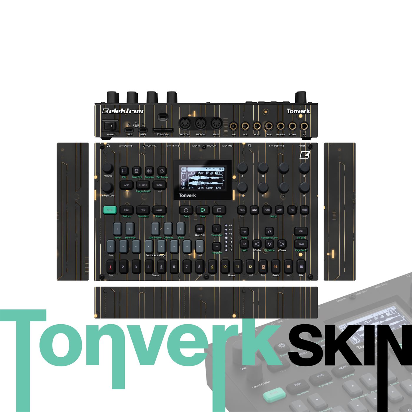 Amber Circuit vinyl skin for Elektron Tonverk