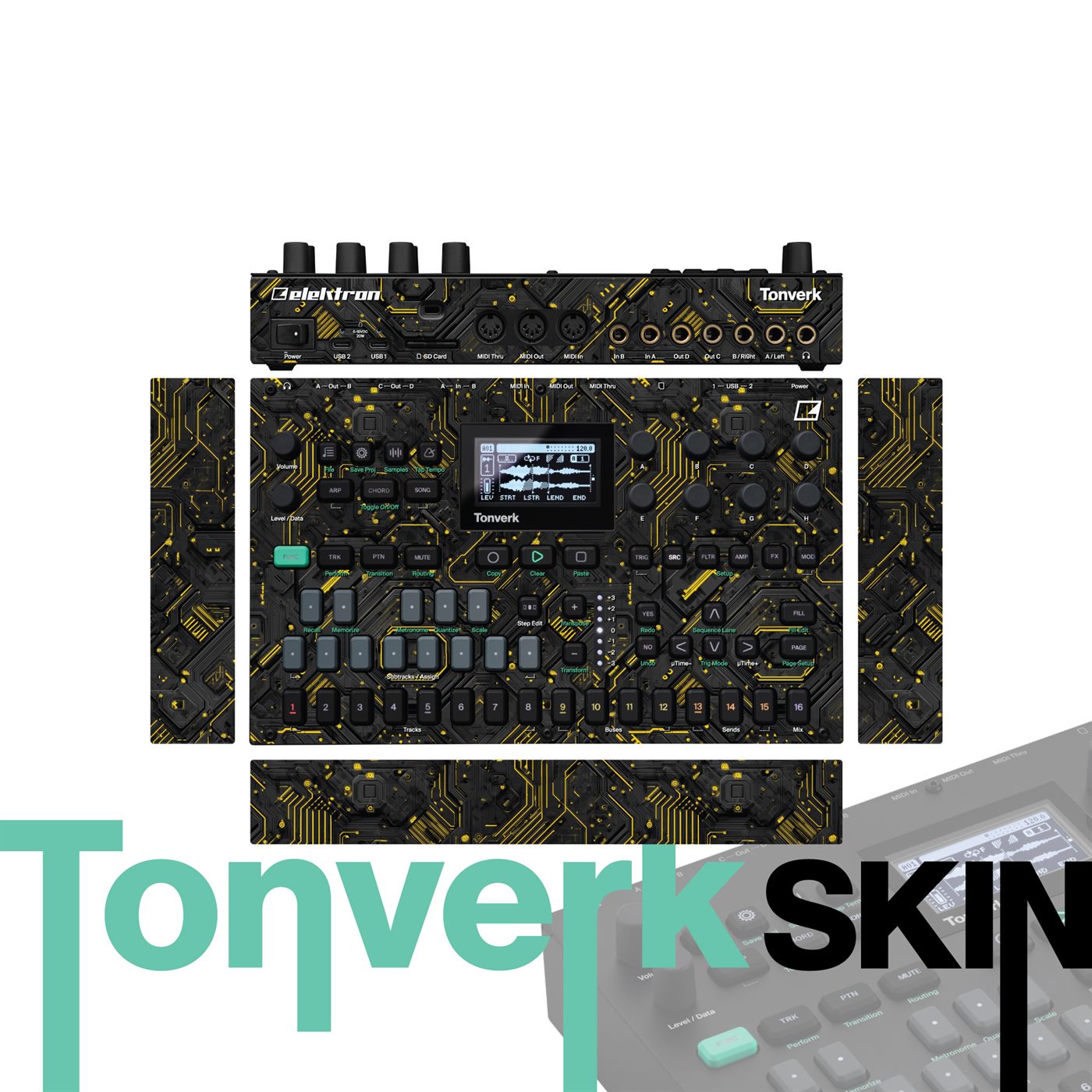 Carbon Neon Weave vinyl skin for Elektron Tonverk