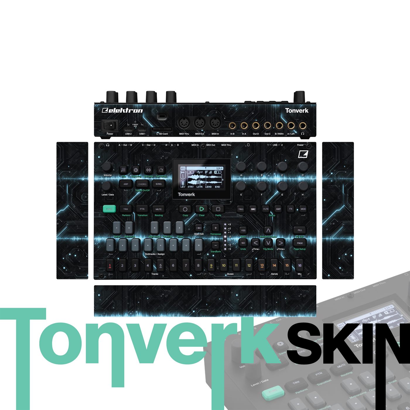 Circuit Midnight Hum vinyl skin for Elektron Tonverk