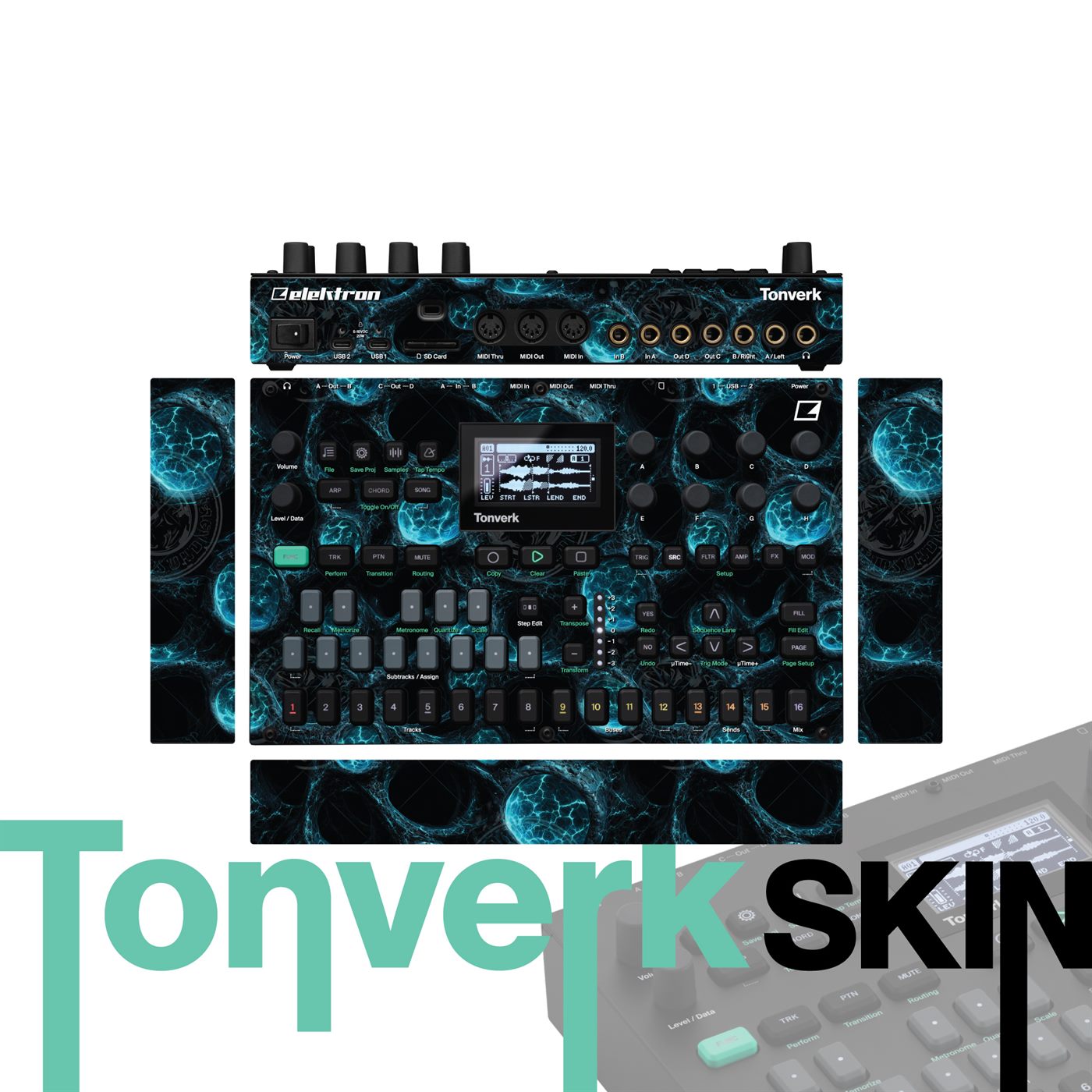 Crimson Nebula vinyl skin for Elektron Tonverk