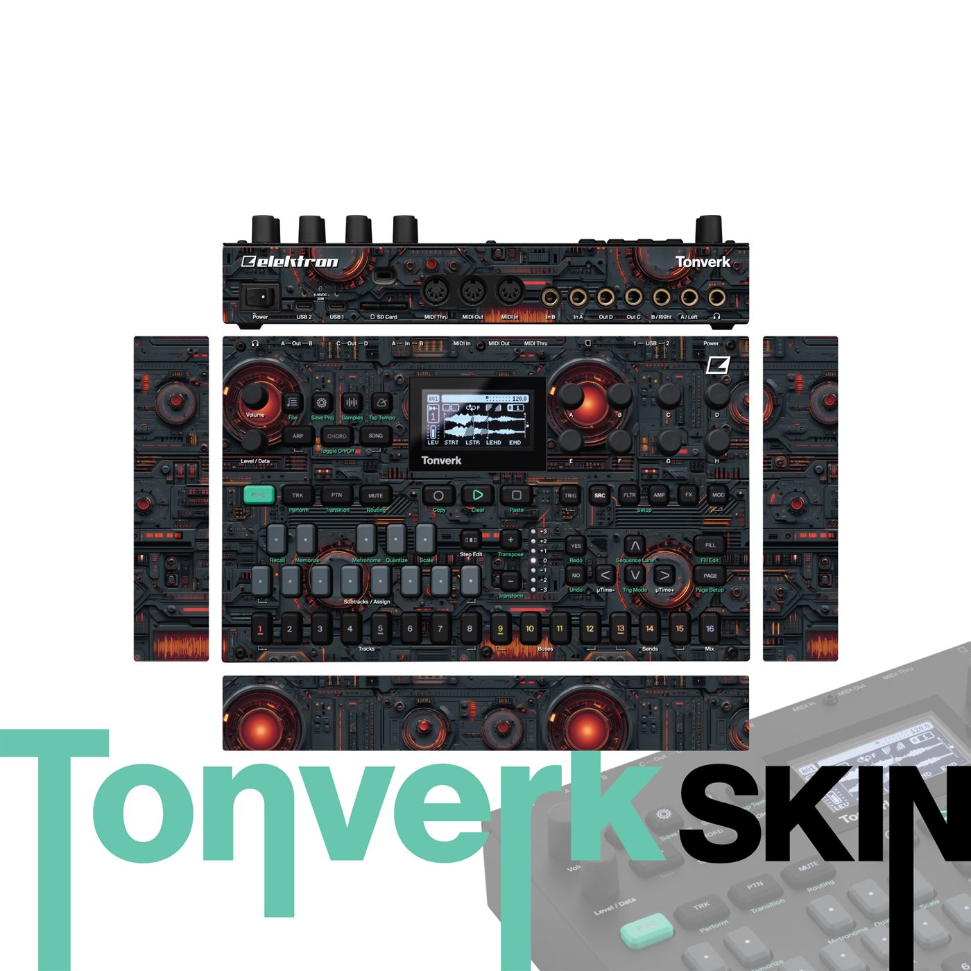 Emberforge Echo vinyl skin for Elektron Tonverk