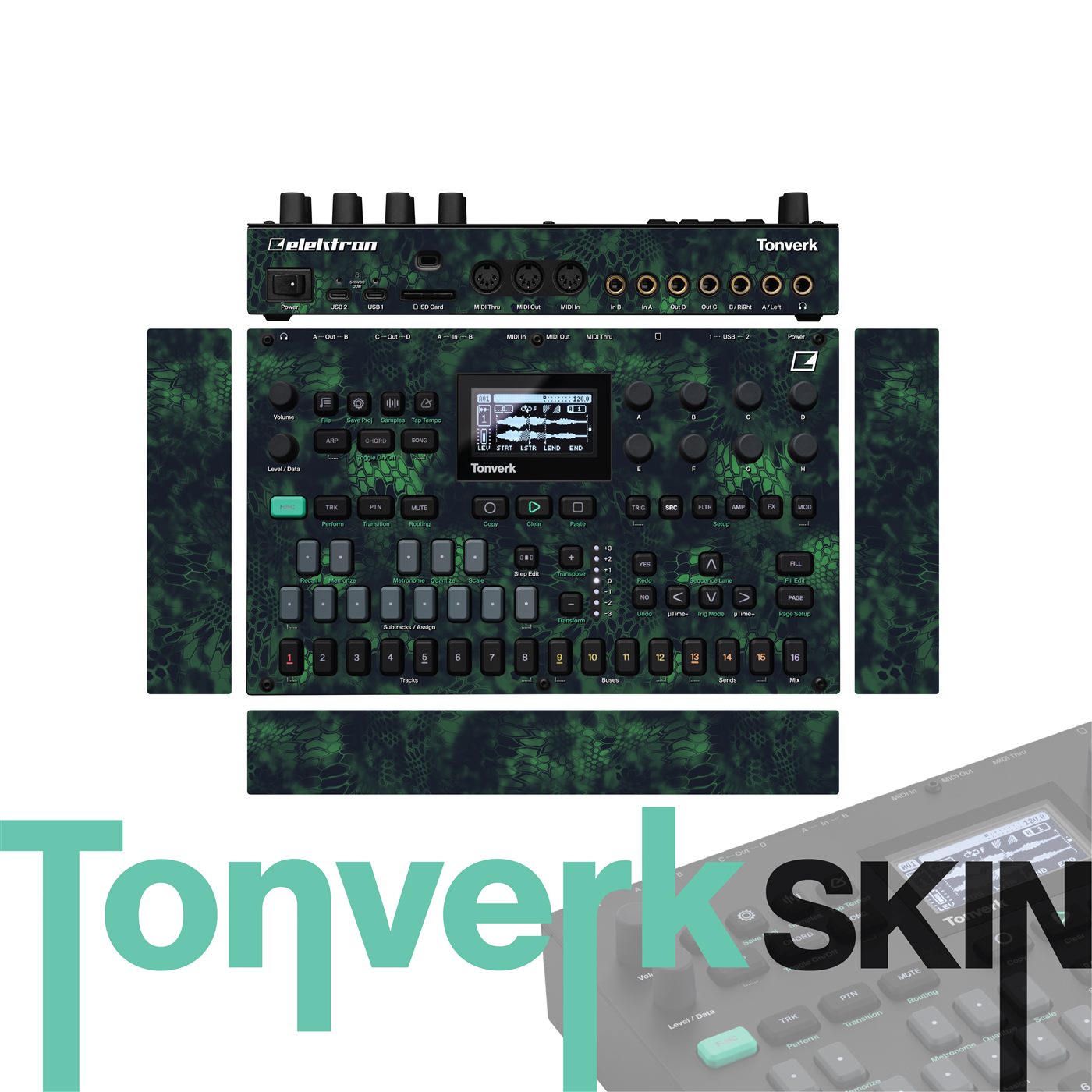 Forest Pulse vinyl skin for Elektron Tonverk