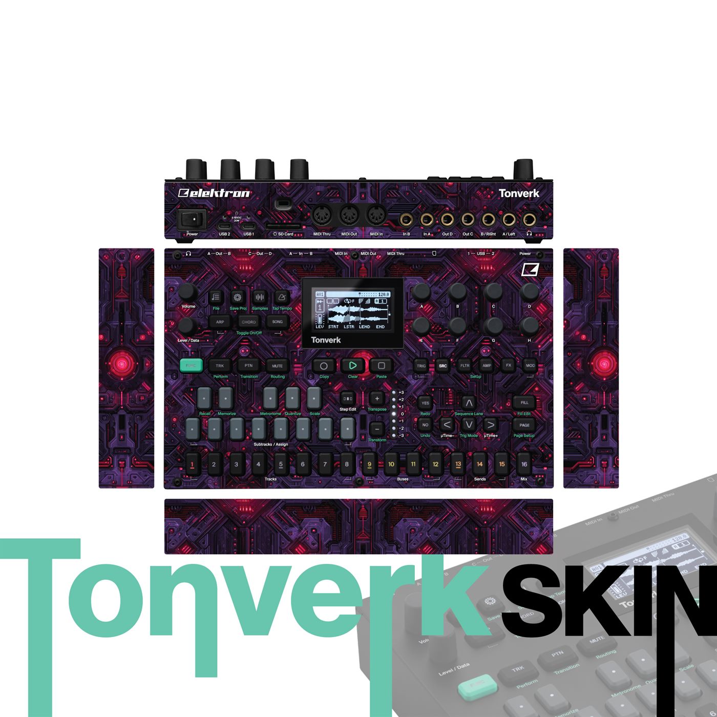 Golden Constellation vinyl skin for Elektron Tonverk