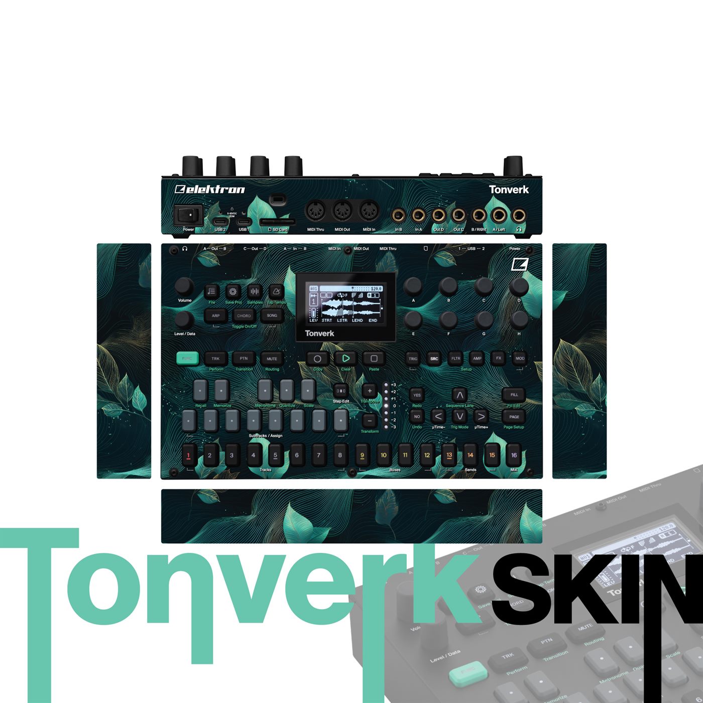Jade Current vinyl skin for Elektron Tonverk