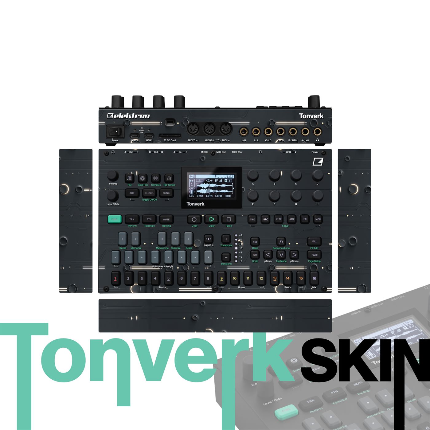 Nocturne Slate vinyl skin for Elektron Tonverk