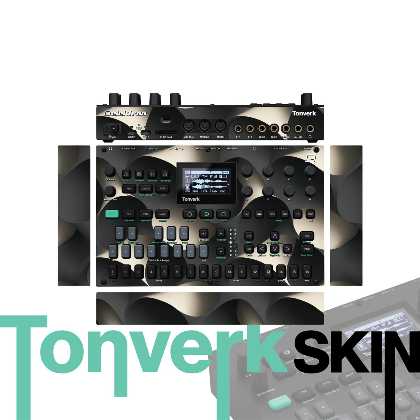 Shadow Pearl Drift vinyl skin for Elektron Tonverk