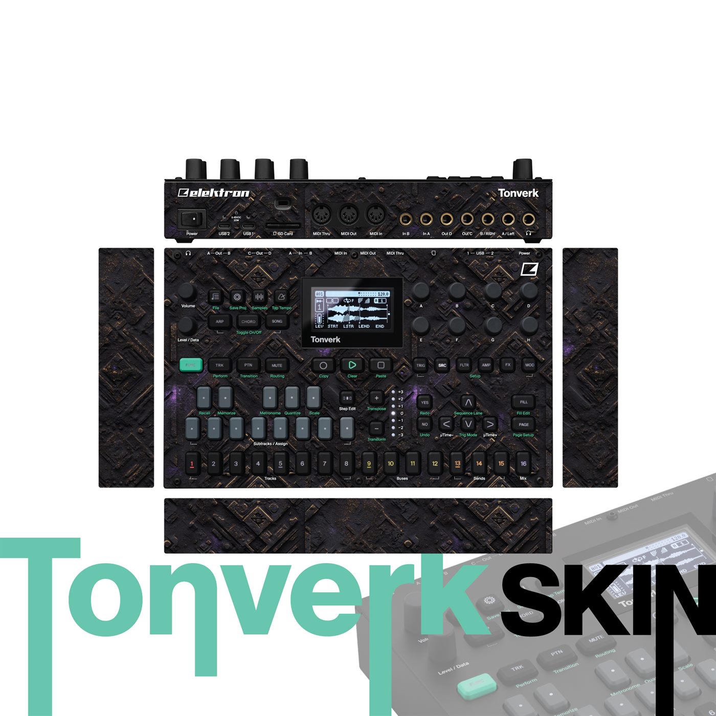 Shadow Stitch vinyl skin for Elektron Tonverk